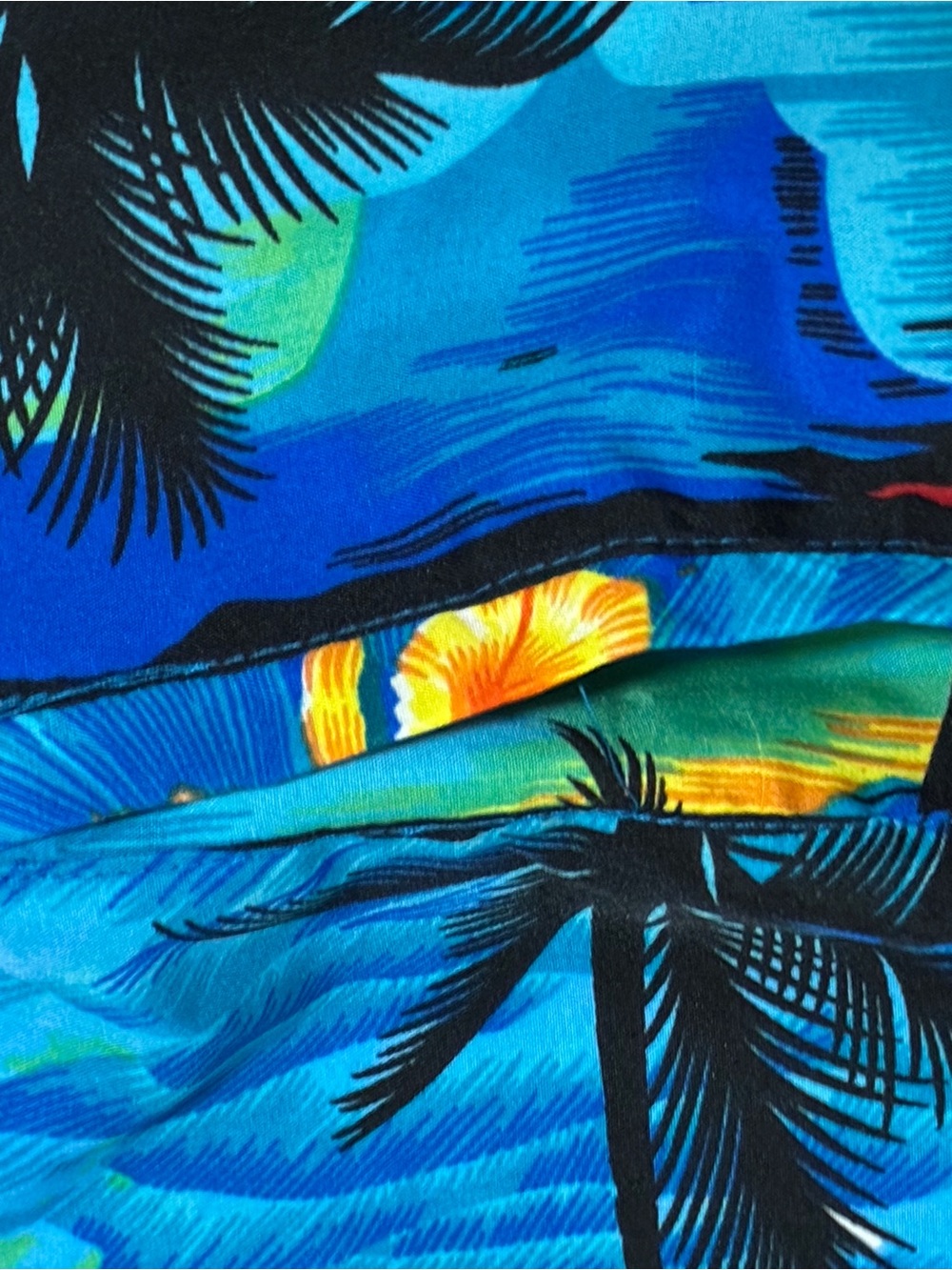 King Kameha Hawaiian Shirt Mens Plus Sz 6XL Tropical Palm Tree Ocean Aloha Blue - Picture 5 of 8